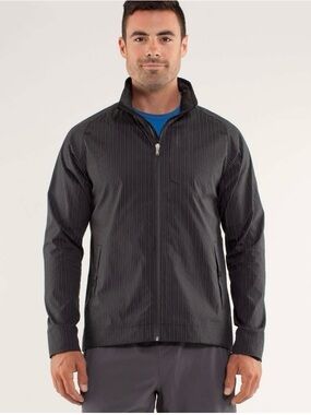 Lululemon Sprint Jacket II *Reflective Chalk Stripe Reflective Black Men's‎ M